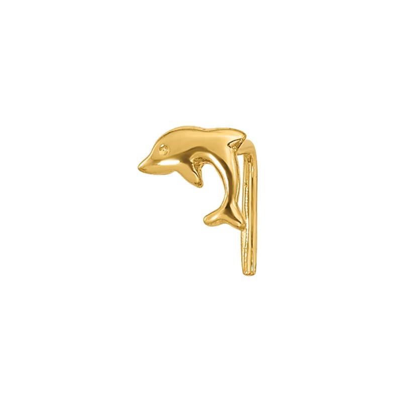 Polished Dolphin Nose Stud in 14K Yellow Gold, 23 Gauge – Image 1 of 3