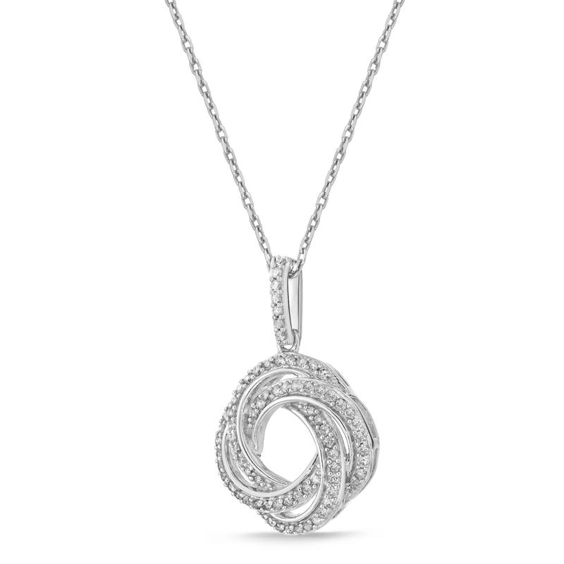 Diamond Pendant in Sterling Silver &#40;1/3 ct. tw.&#41; – Image 2 of 3