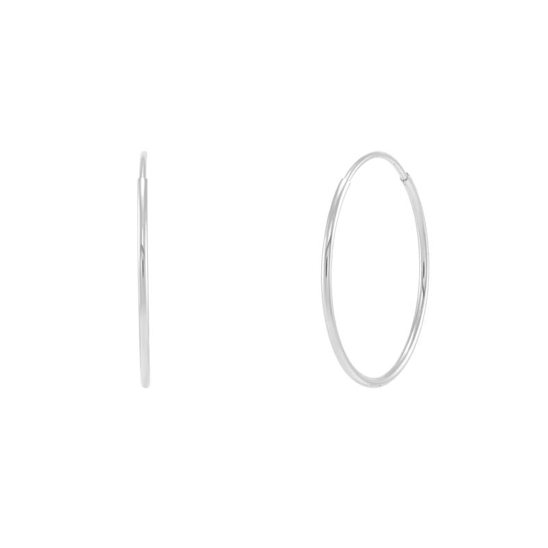 Endless Hoop Earrings in 14K White Gold, 16MM – Image 1 of 2