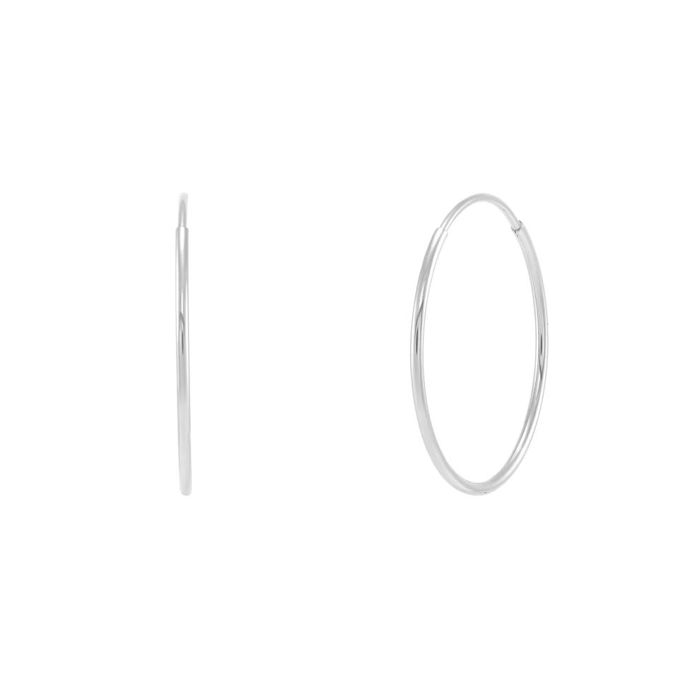 Endless Hoop Earrings in 14K White Gold, 16MM – Image 1 of 2