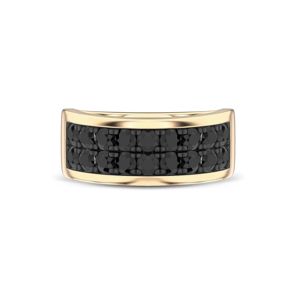 Men's Black Diamond Double Row Ring in 10K Yellow Gold (2 ct. tw.) – Image 1 of 4