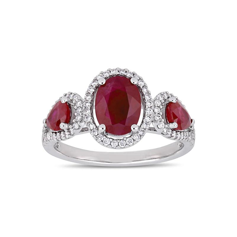Ruby and Diamond Ring in 14K White Gold (1/3 ct. tw.) – Image 1 of 7