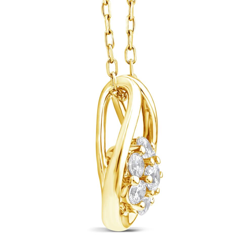 Lab Grown Diamond Seven-Stone Pendant in 10K Yellow Gold (1/3 ct. tw.) – Image 2 of 3