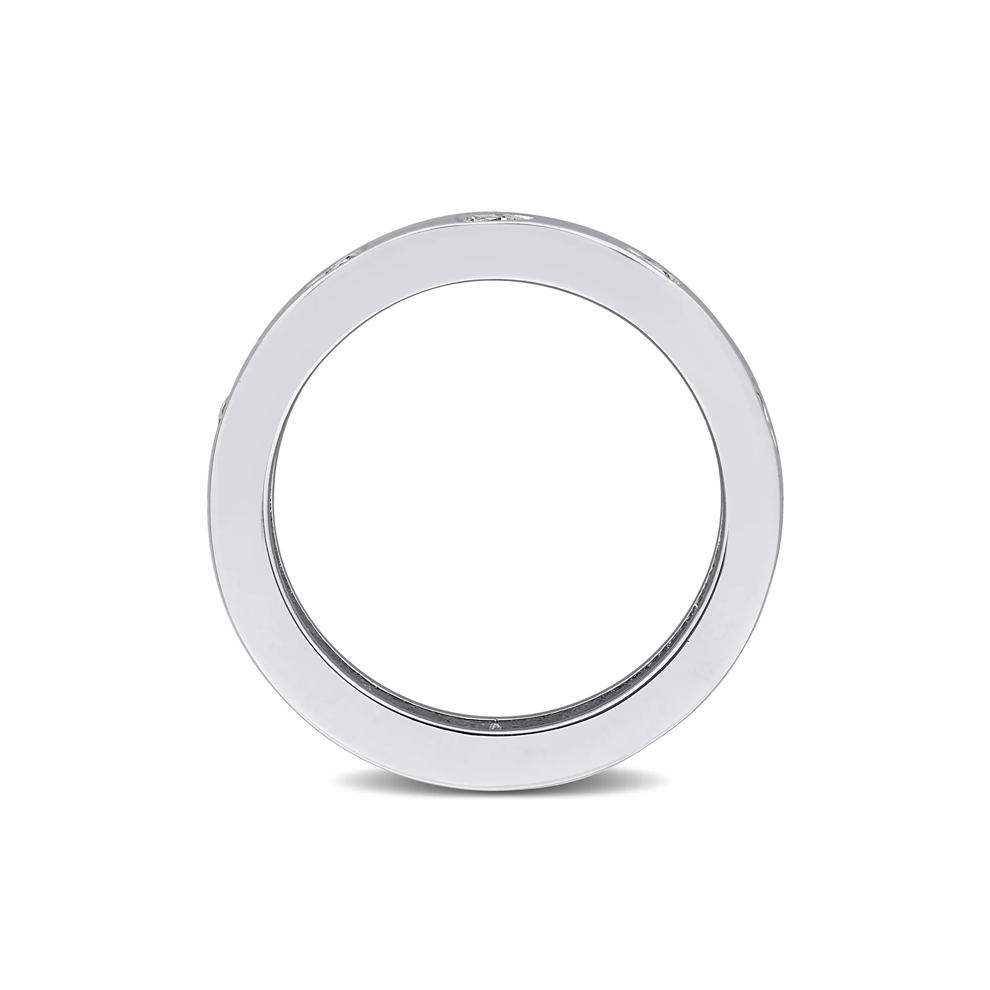 Heart-Shaped Lab-Created White Sapphire Eternity Band in Sterling Silver – Image 2 of 7