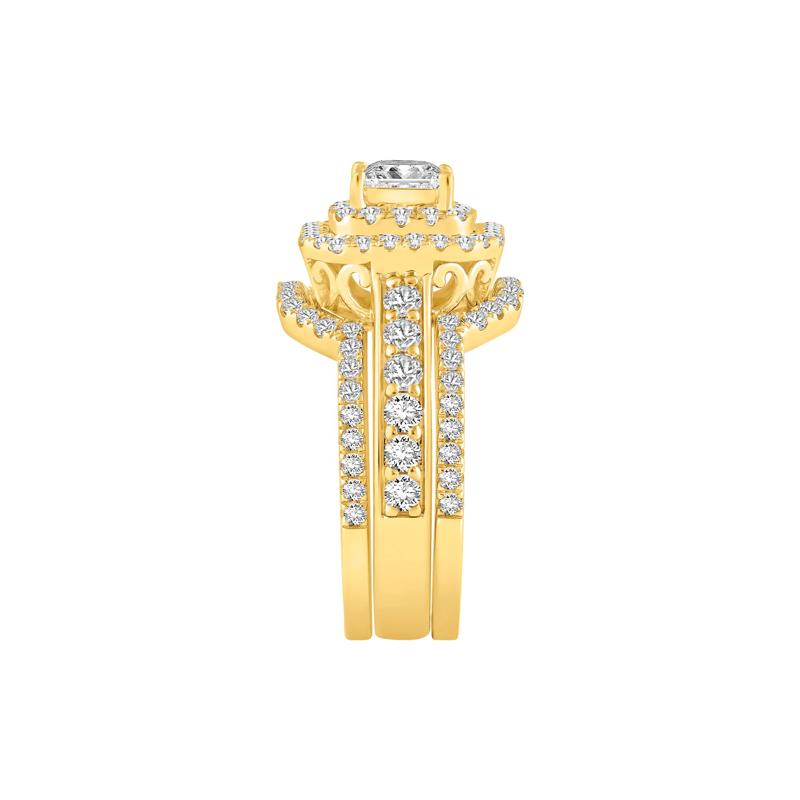Diamond Three-Piece Bridal Set in 14K Yellow Gold – Image 3 of 6