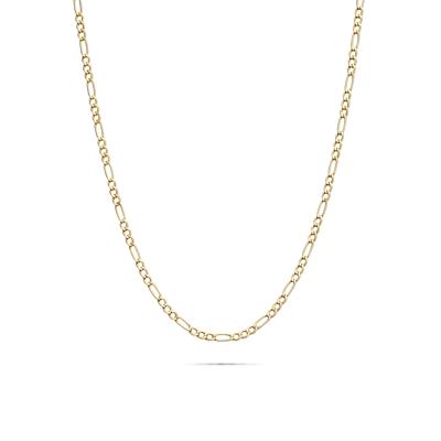 Hollow Figaro Chain in 14K Yellow Gold, 2.6MM, 18”