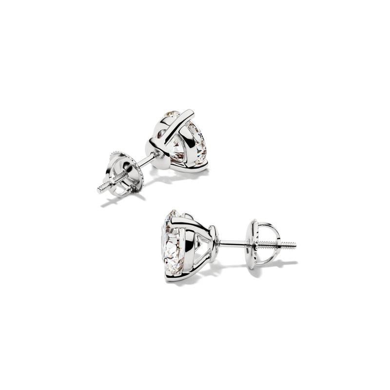 Lab Grown Diamond Round Martini Stud Earrings in 14K White Gold (4 ct. tw.) – Image 2 of 3