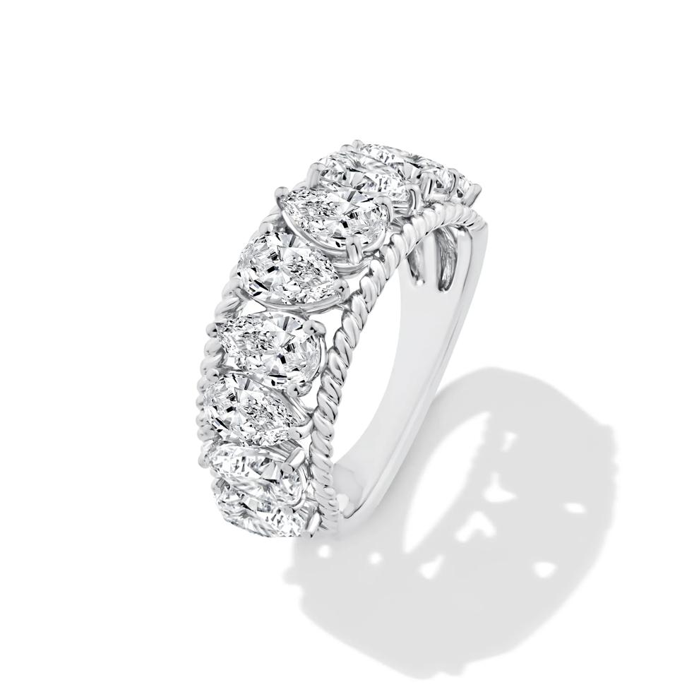 Lab Grown Diamond Alternating Pear-Shaped Anniversary Band in 10K White Gold (3 ct. tw.) – Image 4 of 4