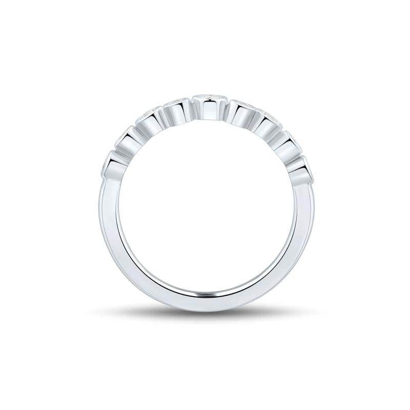 Lab Grown Diamond Bezel Scatter Band in 10K White Gold &#40;1/3 ct. tw.&#41; – Image 2 of 3