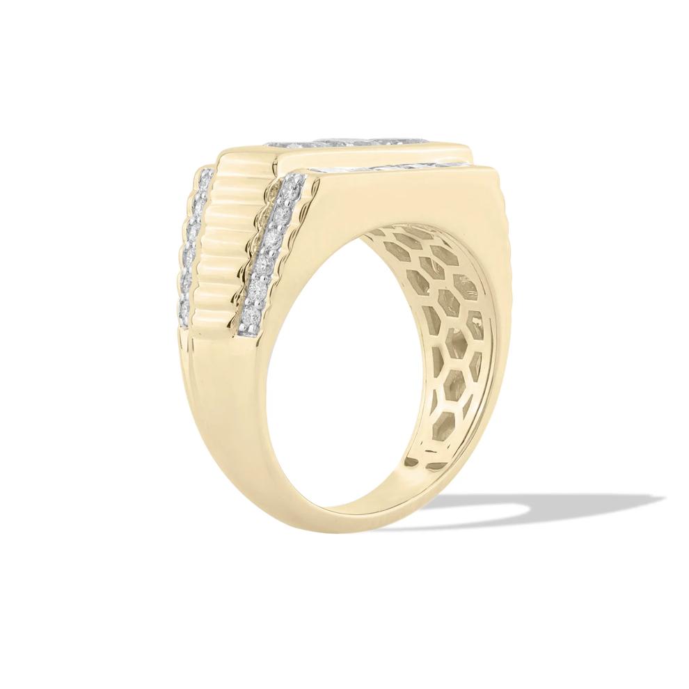 Men's Lab Grown Diamond Fashion Ring in 10K Yellow Gold (3 ct. tw.) – Image 3 of 4
