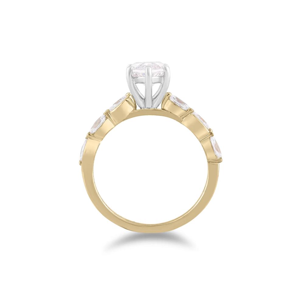 Lab Grown Diamond Marquise Engagement Ring in 14K Yellow &amp; White Gold (2 1/3 ct. tw.) – Image 2 of 4