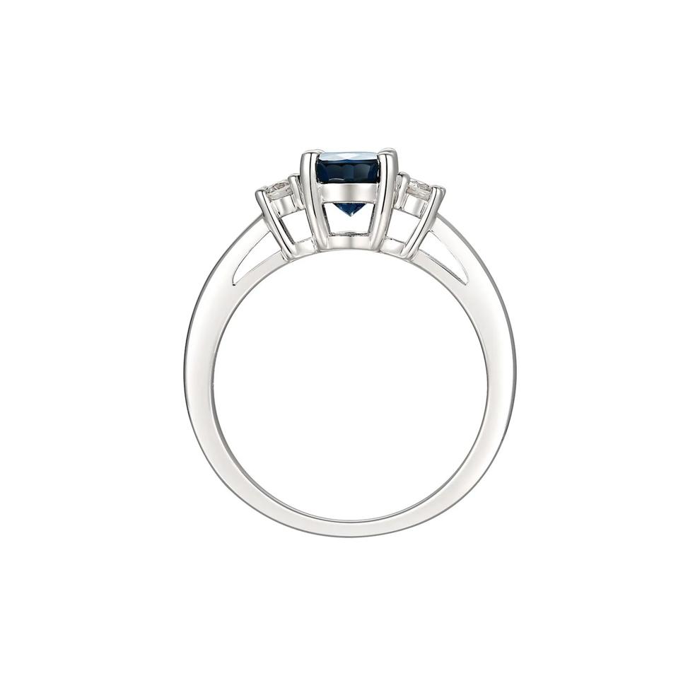 Sapphire &amp; Diamond Ring in 14K White Gold (1/5 ct. tw.) – Image 2 of 3