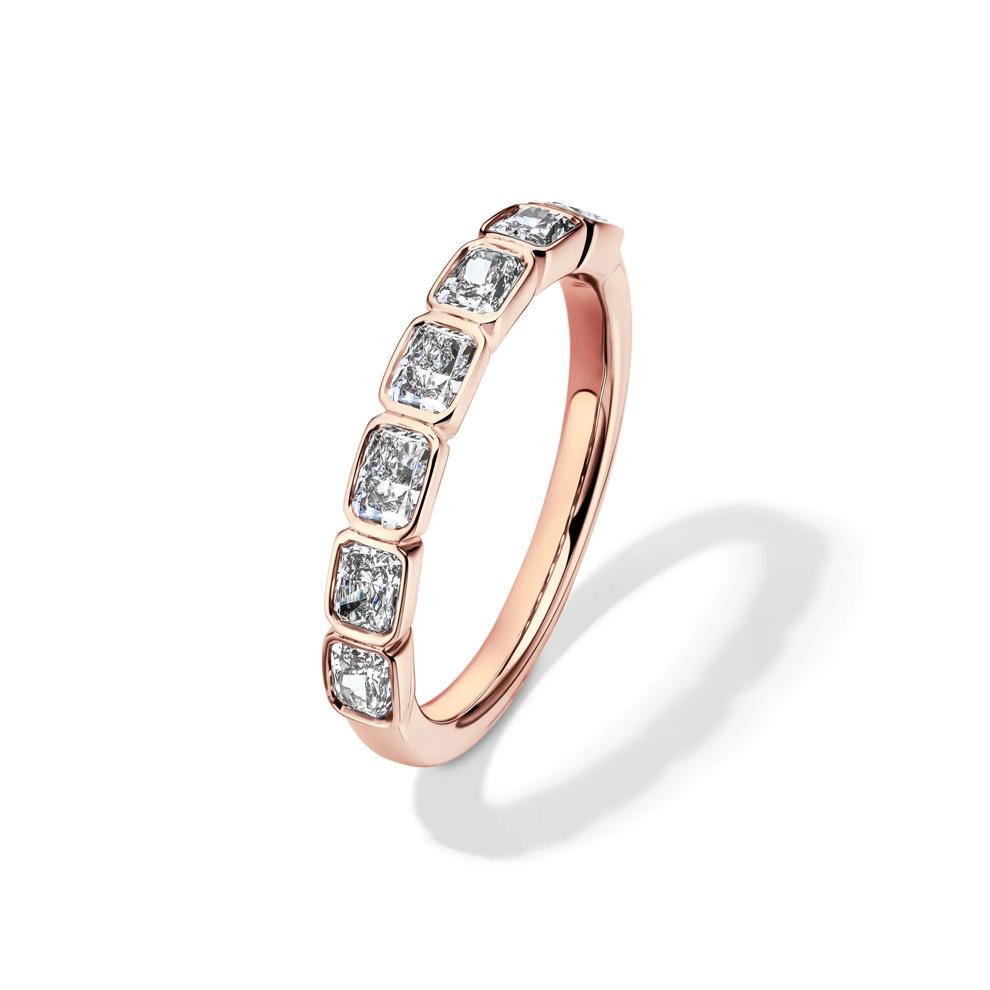 Lab Grown Diamond Radiant-Cut Bezel-Set Anniversary Band in 10K Rose Gold (1 ct. tw.) – Image 4 of 4
