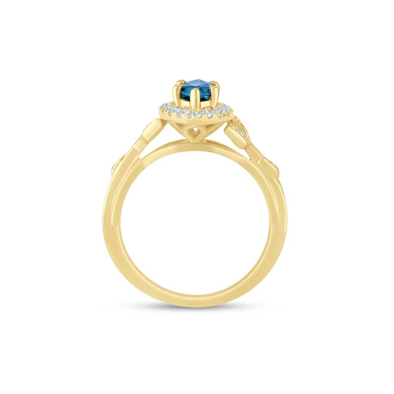 Bailey London Blue Topaz and Lab Grown Diamond Engagement Ring in 14K Yellow Gold &#40;1/3 ct. tw.&#41; – Image 2 of 3