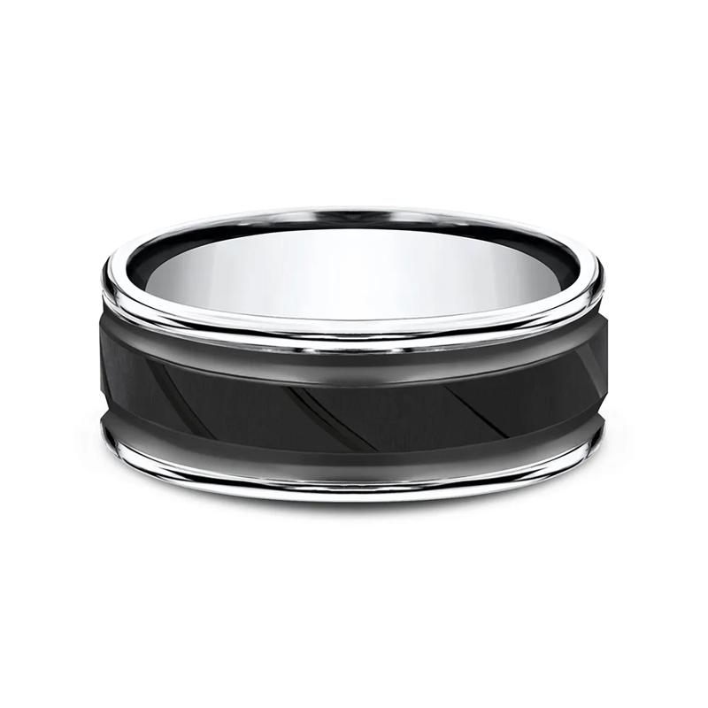 Men&rsquo;s Black Ion-Plated Cobalt Wedding Band, 8MM – Image 1 of 3