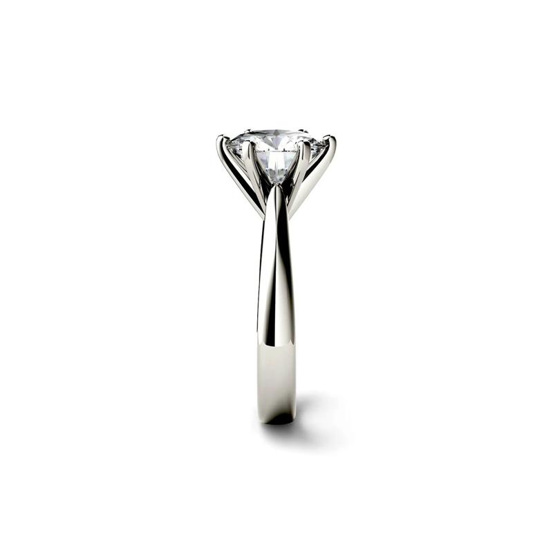 Round Moissanite Solitaire Ring in 14K White Gold &#40;3 ct. dew&#41; – Image 2 of 3