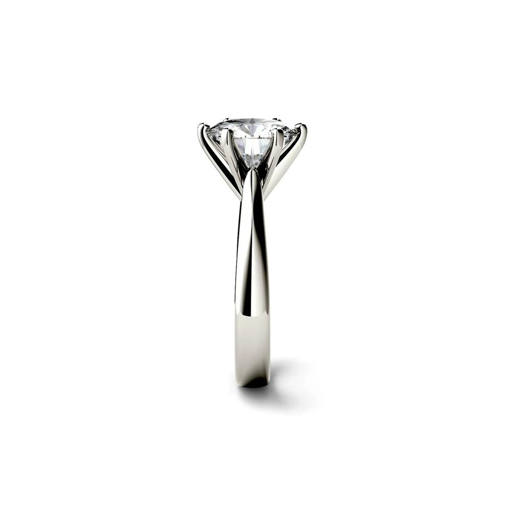 Round Moissanite Solitaire Ring in 14K White Gold (3 ct. dew) – Image 2 of 3