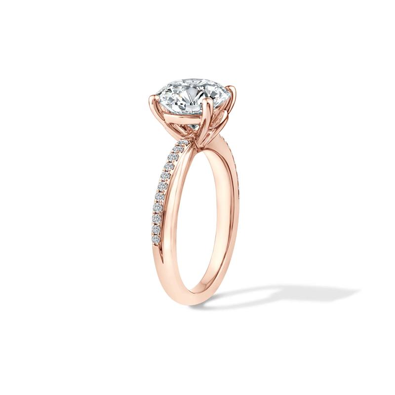 Lab Grown Diamond Round Engagement Ring in 18K Rose Gold &#40;3 1/5 ct. tw.&#41; – Image 3 of 4