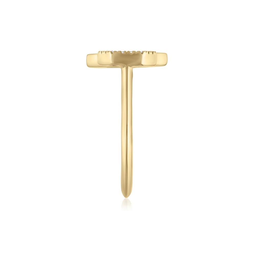 Diamond Open Hexagonal Ring in 10K Yellow Gold (1/10 ct. tw.) – Image 3 of 3