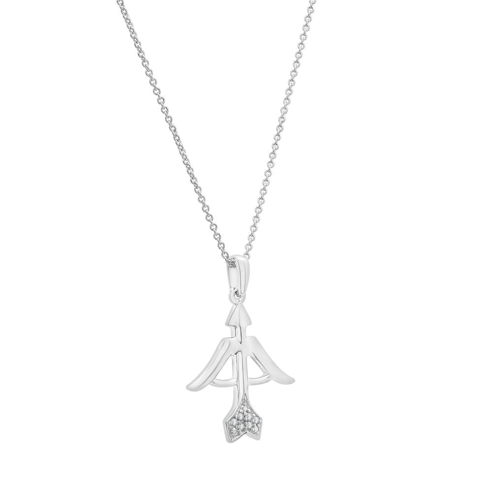 Diamond Accent Sagittarius Pendant in Sterling Silver  – Image 4 of 4
