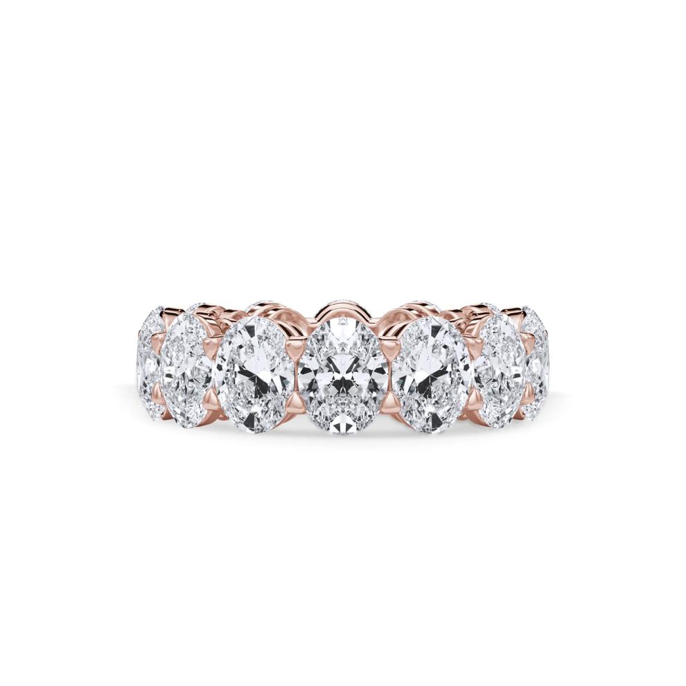 Lab Grown Diamond Oval Eternity Band in 18K Rose Gold (10 1/2 ct. tw.) – Image 1 of 4