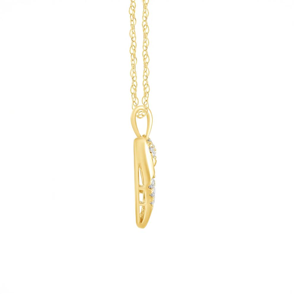 Diamond Heart Pendant Necklace in 10K Yellow Gold (1/5 ct. tw.) – Image 2 of 3