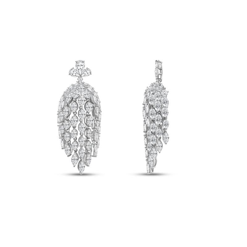 Lab Grown Diamond Mixed-Cut Chandelier Earrings in 14K White Gold &#40;20 ct. tw.&#41; – Image 3 of 3
