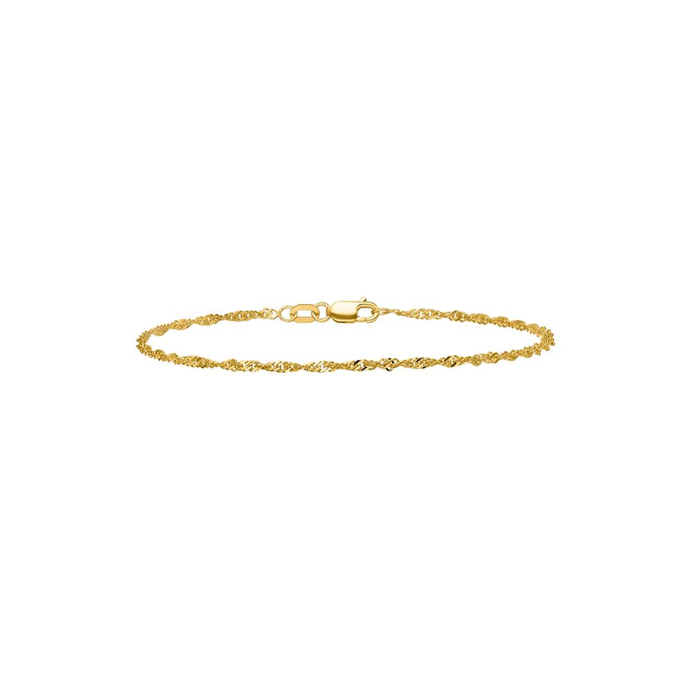 Singapore Chain and Silky Herringbone Chain Bracelet Box Set in 10K Yellow Gold, 7" – Image 2 of 6