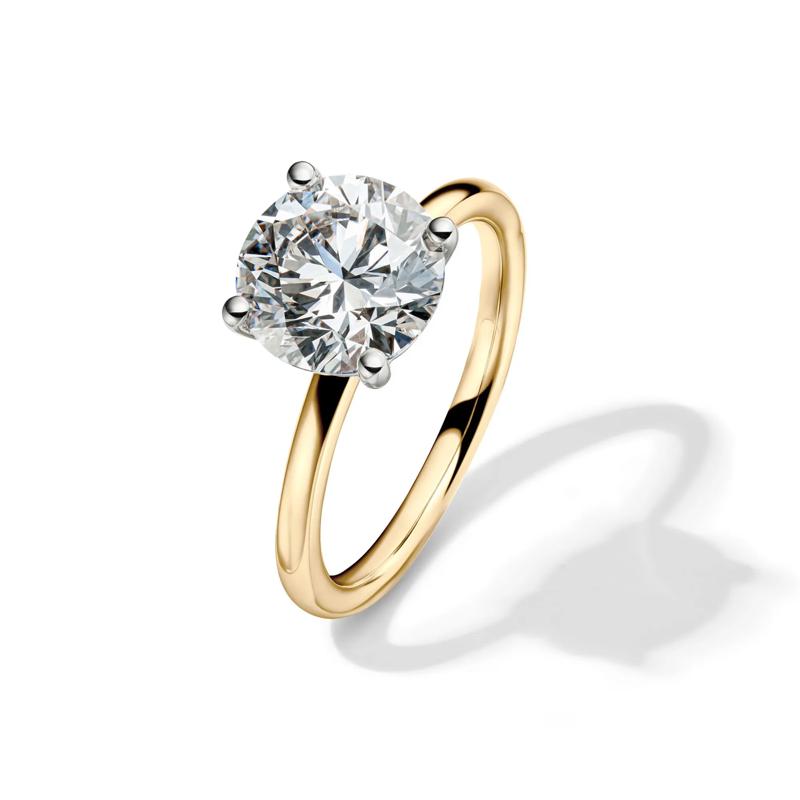 Lab Grown Diamond Solitaire Round Engagement Ring in 14k Yellow Gold &#40;3 ct.&#41; – Image 4 of 4