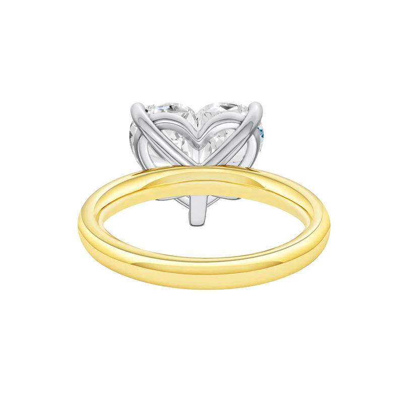 Lab Grown Diamond Heart-Shaped Solitaire Ring in 14K Yellow &amp; White Gold (5 ct.) – Image 4 of 4