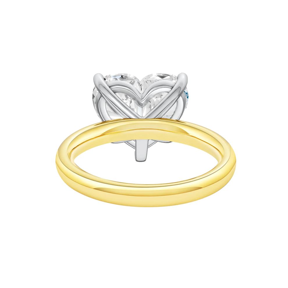 Lab Grown Diamond Heart-Shaped Solitaire Ring in 14K Yellow &amp; White Gold (5 ct.) – Image 4 of 4