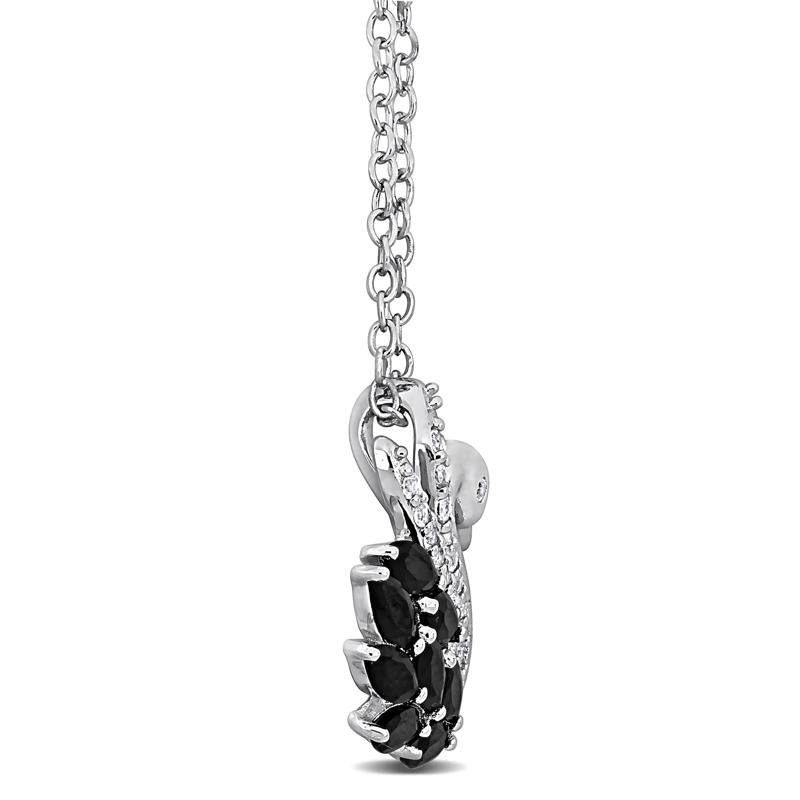 Swan Pendant with Black Spinel and White Topaz in Sterling Silver – Image 2 of 6