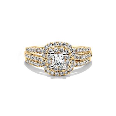 Diamond Double Halo Engagement Ring in 14K Yellow Gold (1 ct. tw.)