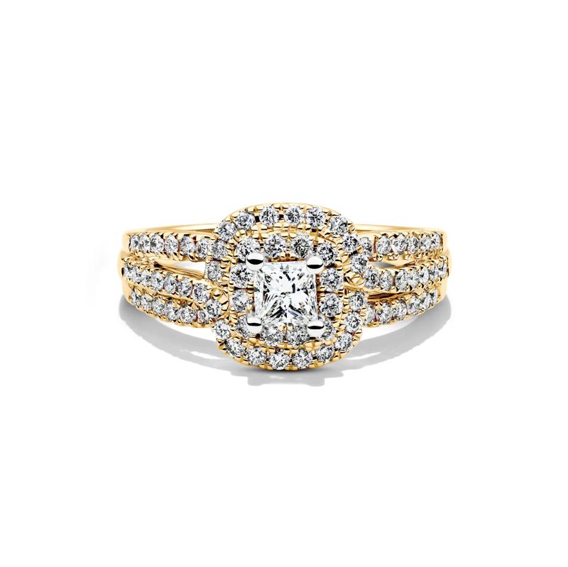 Diamond Double Halo Engagement Ring in 14K Yellow Gold (1 ct. tw.) – Image 1 of 4