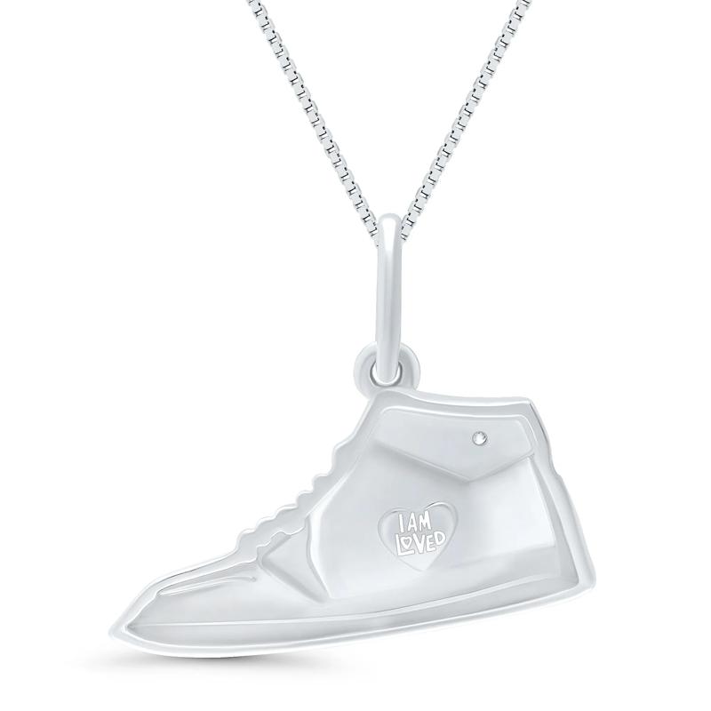 Diamond Sneaker Pendant in Sterling Silver – Image 3 of 4