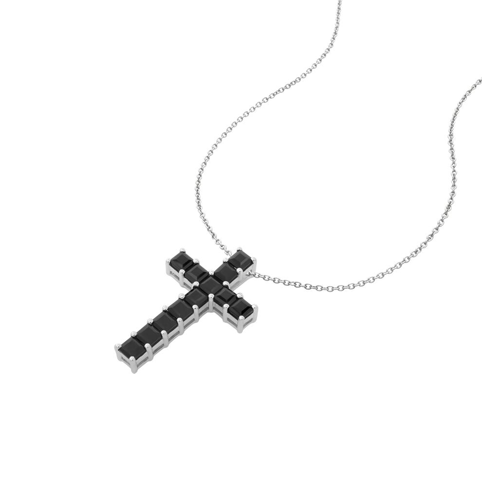 Onyx Cross Pendant in Sterling Silver – Image 4 of 4
