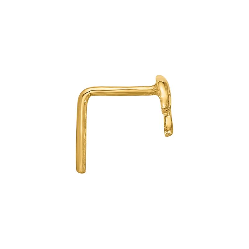 Polished Dolphin Nose Stud in 14K Yellow Gold, 23 Gauge – Image 2 of 3
