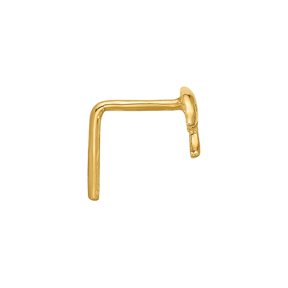 Polished Dolphin Nose Stud in 14K Yellow Gold, 23 Gauge – Image 2 of 3