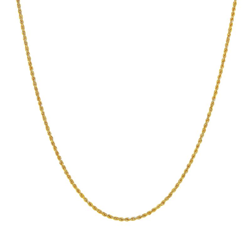 Solid Glitter Rope Chain in 14K Yellow Gold, 1.35MM, 18&quot; – Image 1 of 3