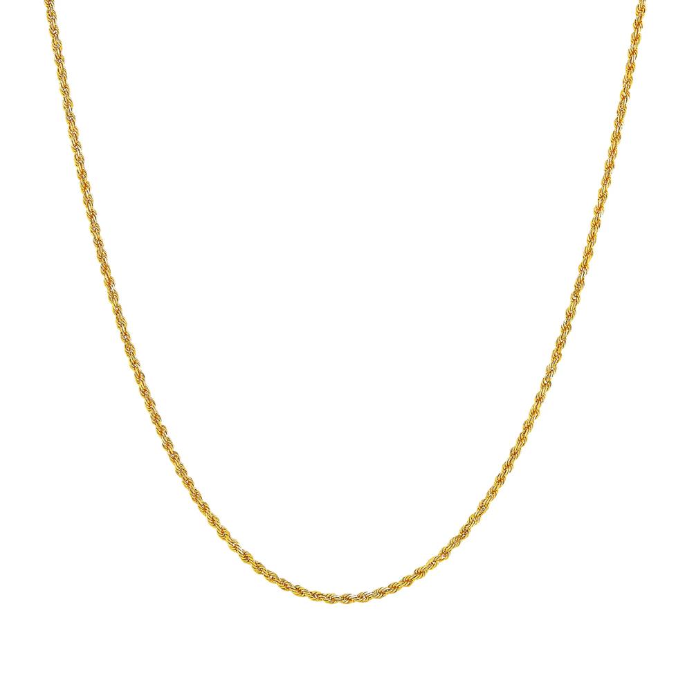 Solid Glitter Rope Chain in 14K Yellow Gold, 1.35MM, 18" – Image 1 of 3