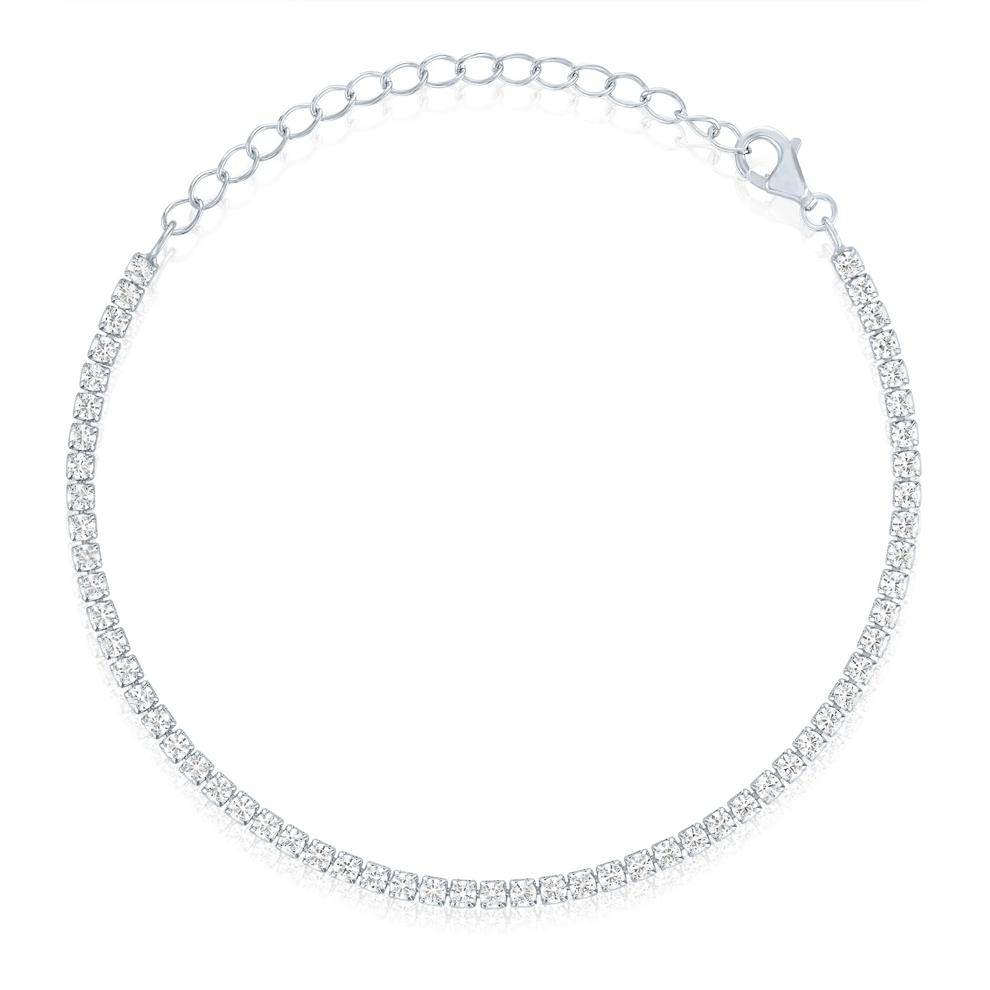 Lab-Created White Sapphire Tennis Necklace &amp; Bracelet Box Set in Sterling Silver – Image 6 of 6