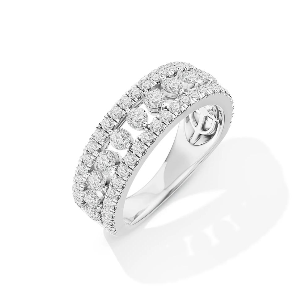 Lab Grown Diamond Multi-Row Anniversary Band in 10K White Gold (1 ct. tw.) – Image 4 of 4