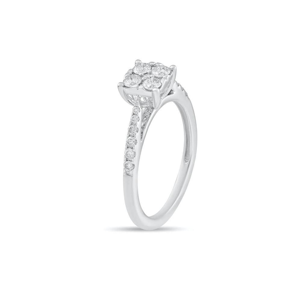 Diamond Cushion-Shaped Composite Ring in 10K White Gold (1/2 ct. tw.) – Image 4 of 4