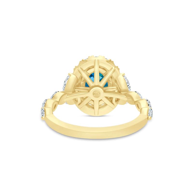 Saylor London Blue Topaz and Diamond Engagement Ring in 14K Yellow Gold &#40;3/4 ct. tw.&#41; – Image 4 of 4