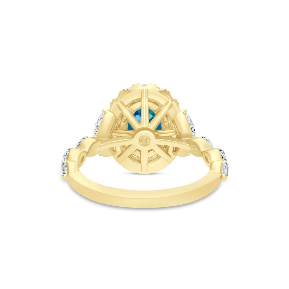 Saylor London Blue Topaz and Diamond Engagement Ring in 14K Yellow Gold (3/4 ct. tw.) – Image 4 of 4