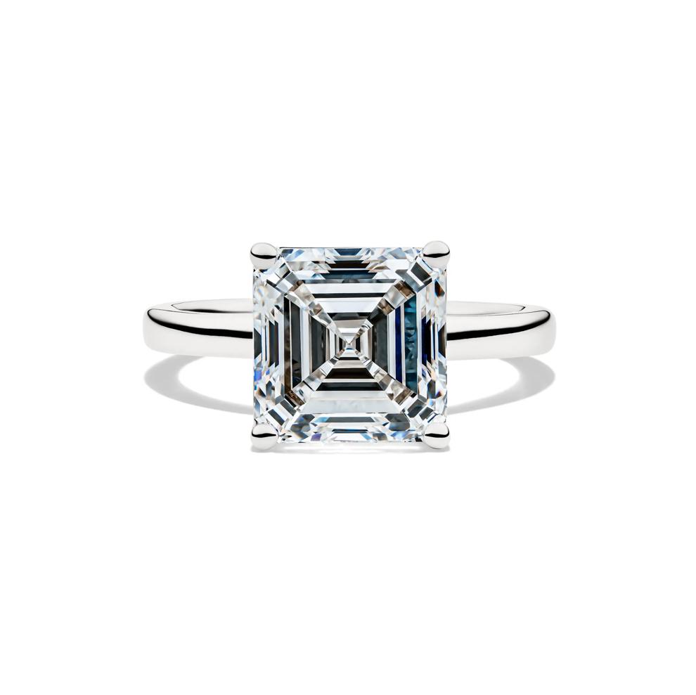 Lab Grown Diamond Asscher-Cut Solitaire Engagement Ring in 14K White Gold (5 ct.) – Image 1 of 4