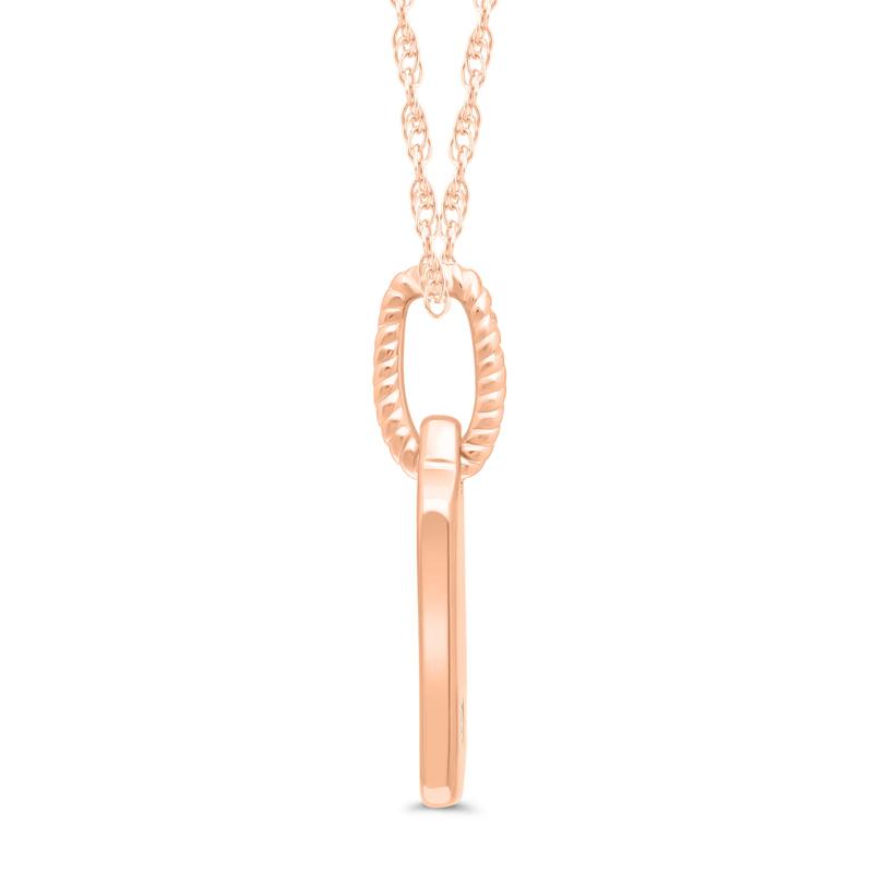Diamond Accent Tag Pendant in 10K Rose Gold – Image 2 of 3