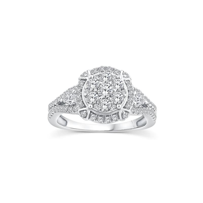 Diamond Composite Engagement Ring in 10K White Gold &#40;1 ct. tw.&#41; – Image 1 of 3