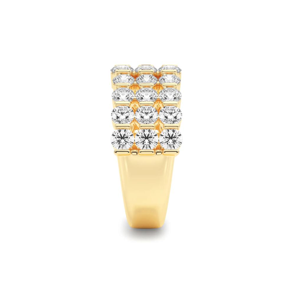 Lab Grown Diamond Three-Row Band in 10K Yellow Gold (2-1/2 ct. tw.) – Image 3 of 5