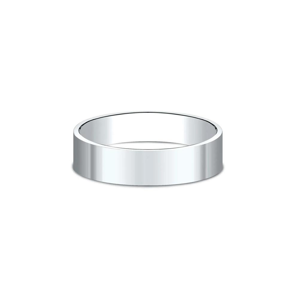 Flat Plain Wedding Band in White Gold, 6MM – Image 1 of 3